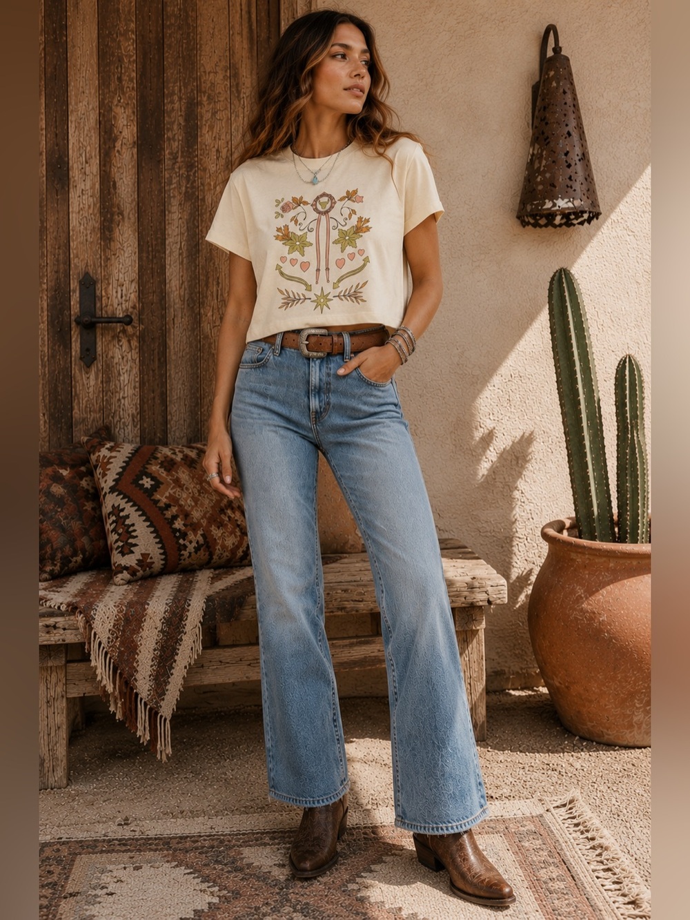 Girl Dangerous Sweetheart of the Rodeo Graphic Tee NWT Medium Western Crop Tee